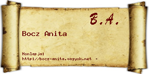 Bocz Anita névjegykártya